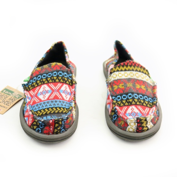 Sanuk Sidewalk Surfers Mika Multi Nordic Red Shoes - Picture 2 of 7